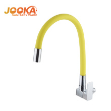 Professional single handle kitchen faucet with yellow hose